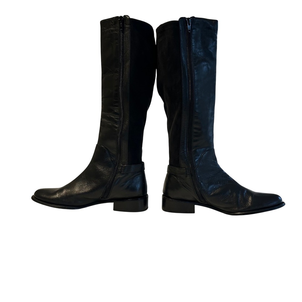 Van Eli Black Leather Tall Zip‎ Up Boots Women's 7.5M Riding Style - Picture 3 of 7